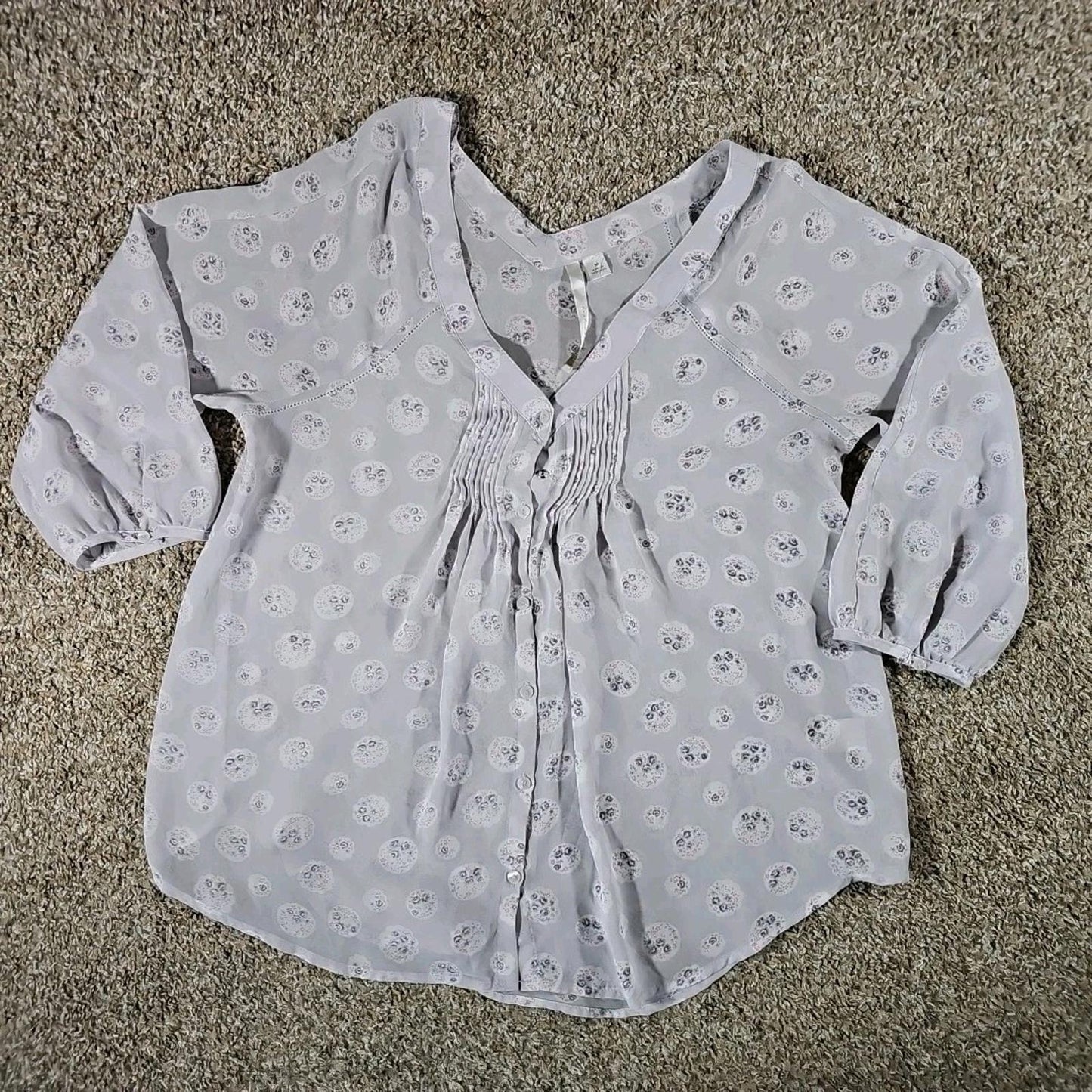 LC Lauren Conrad Sheer Blouse Floral M