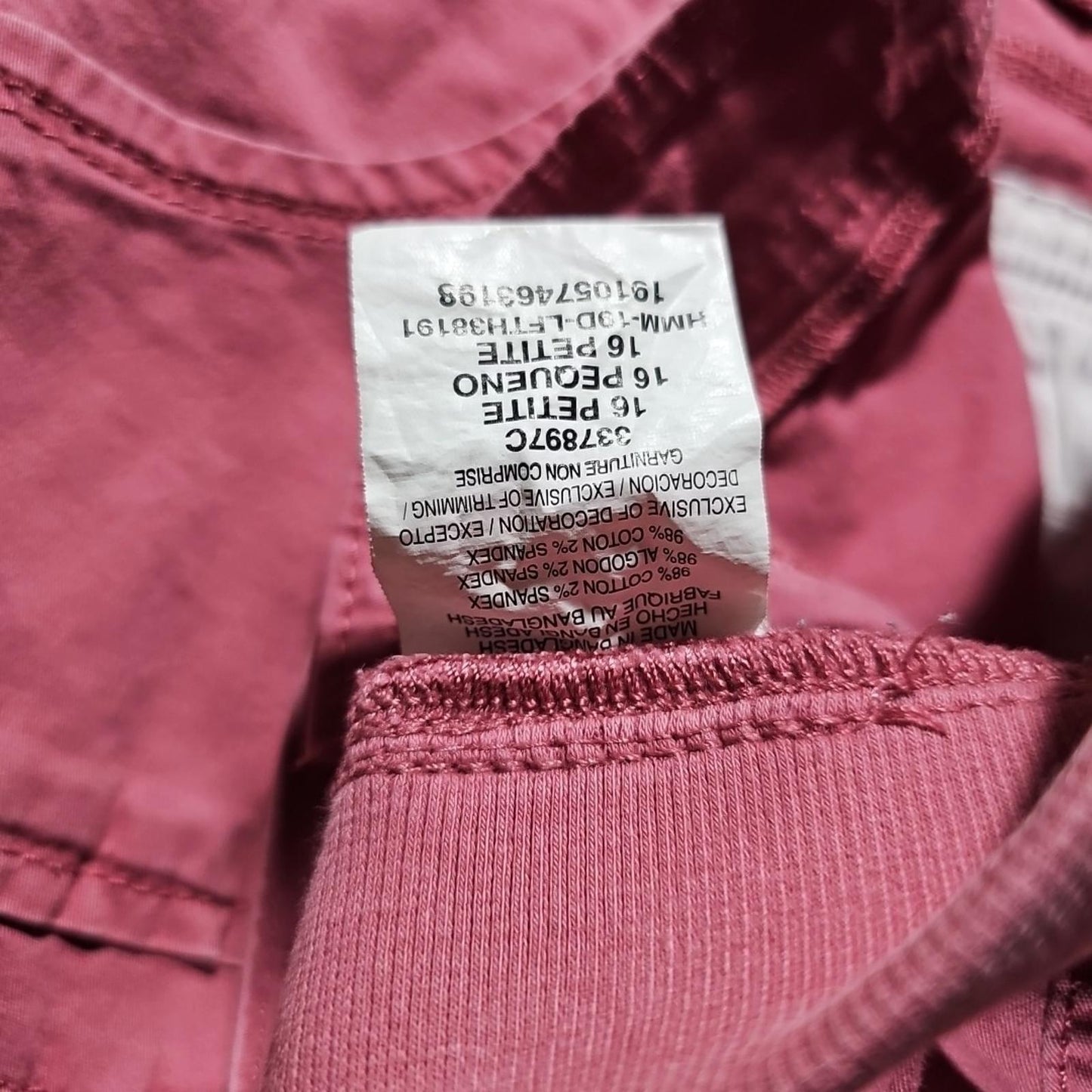 Lee Relaxed Fit 16P Pink Capris