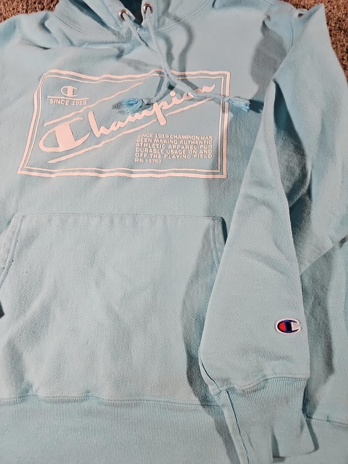 Champion Blue Reverse Weave Hoodie M