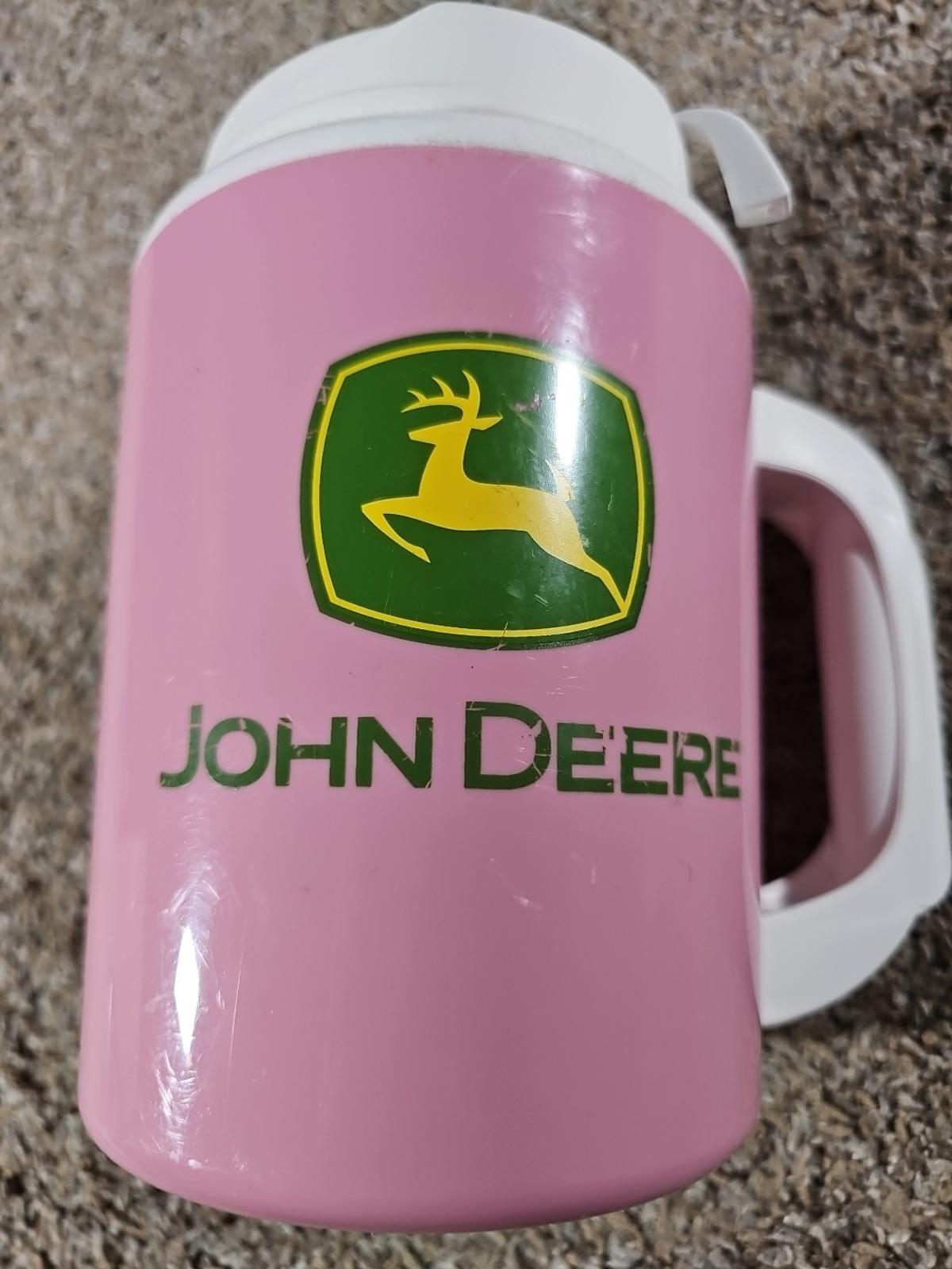 Large Vintage John Deere Super Insulated Travel Mug by Thermo-Serv USA Pink