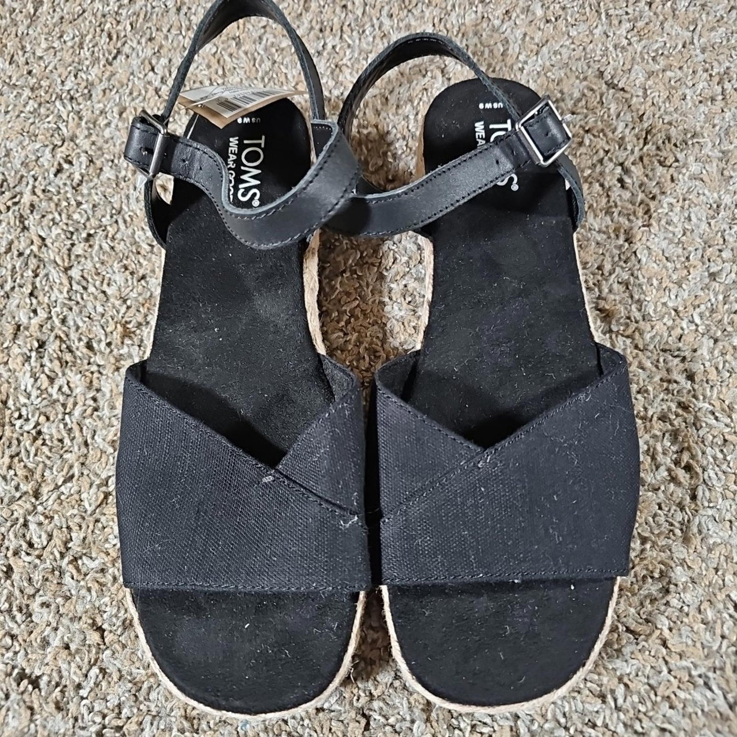Toms Wear Good ABBY US9 Woven Buckle Flats