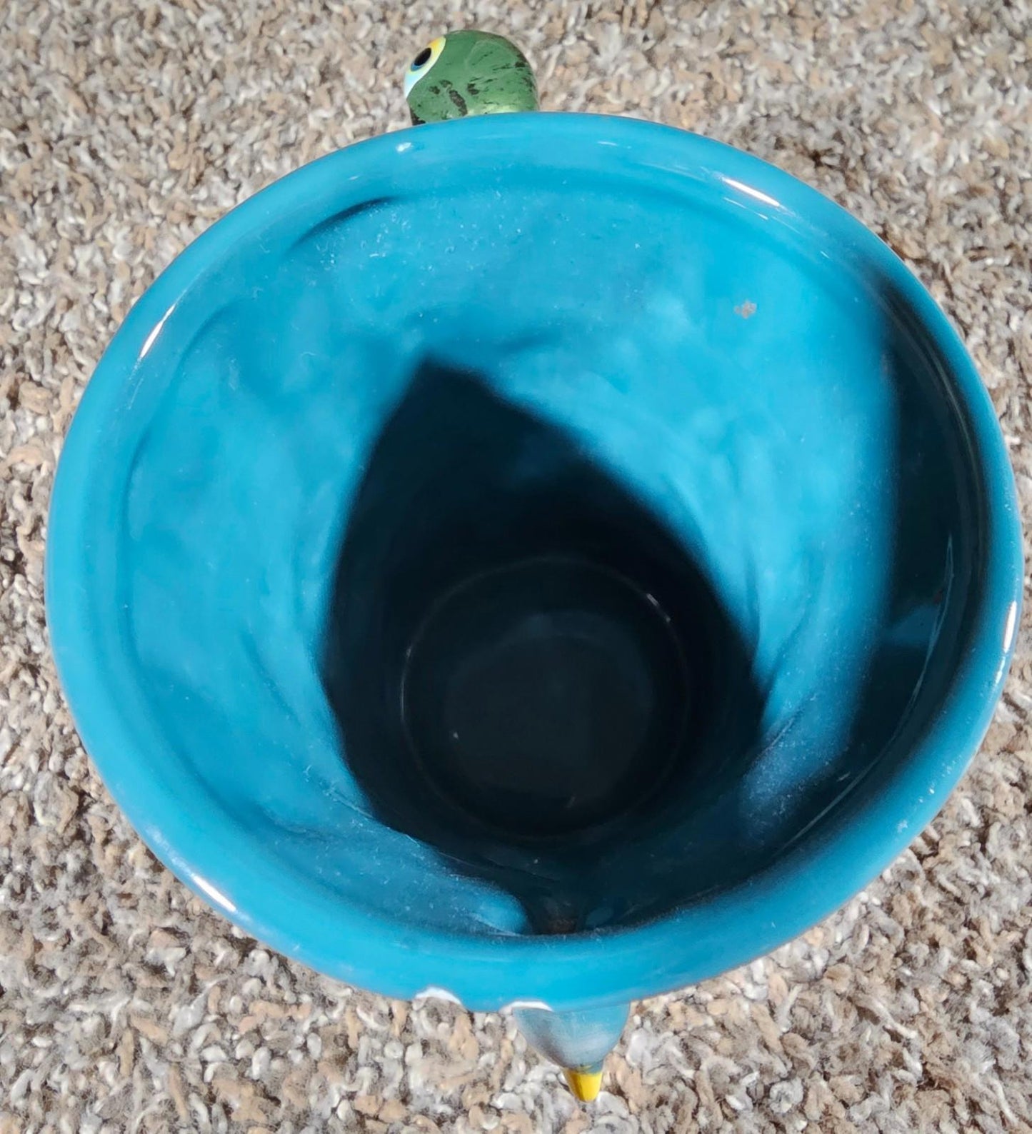 Pier 1 Imports Hand-Painted Peacock Coffee Mug Dolomite