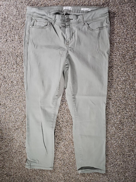 Jessica Simpson Rolled Crop Skinny Green Jeans 14/32