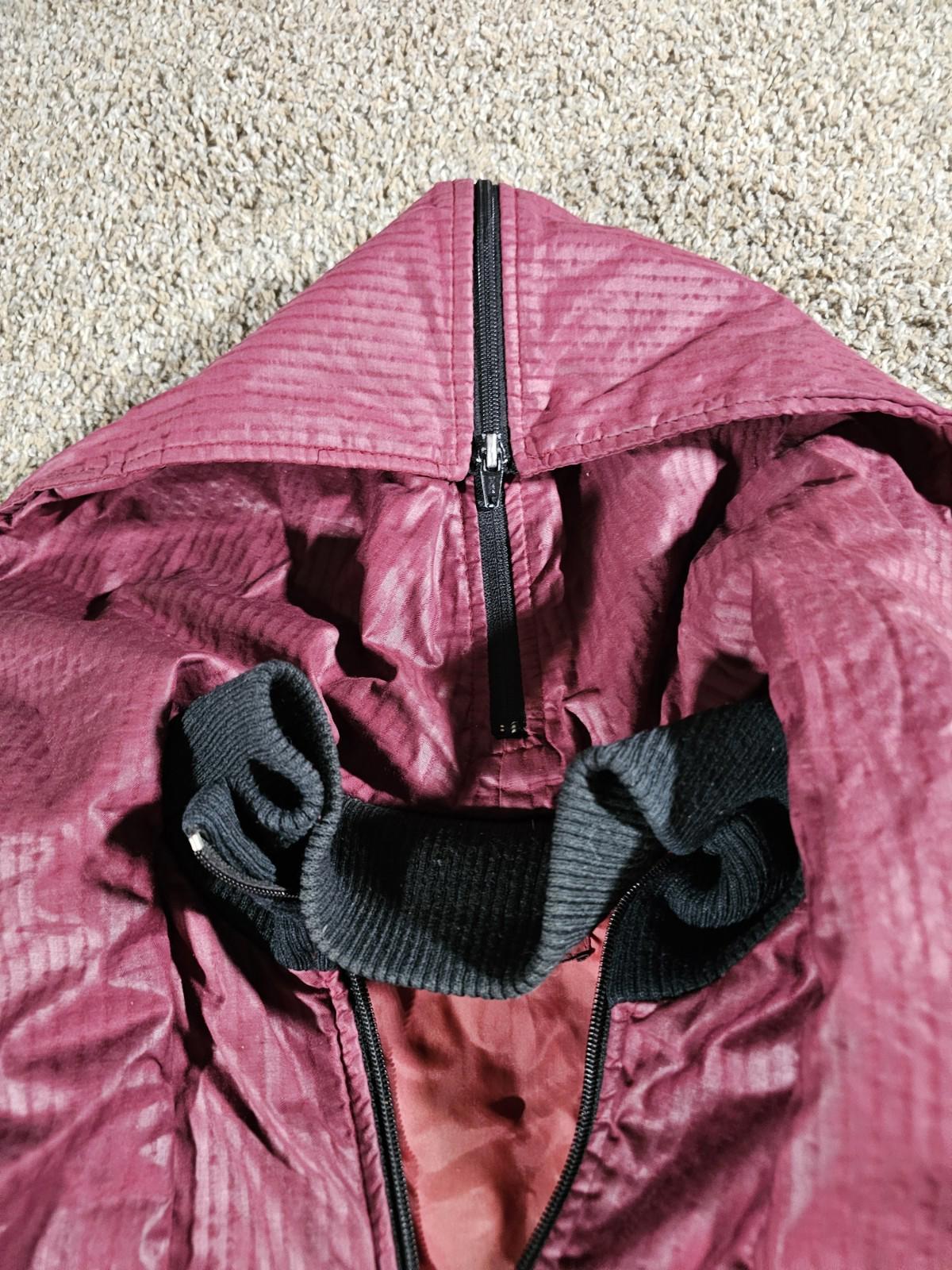 Jordache Hooded Coat Wine Red M Fullzip