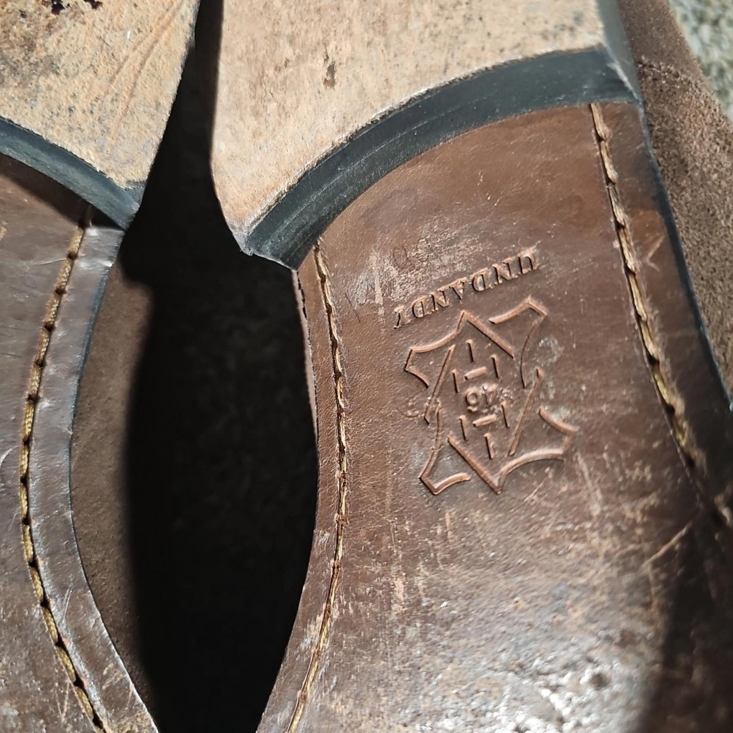 Undandy Genuine Leather Brown Wingtip Shoes Sz 46
