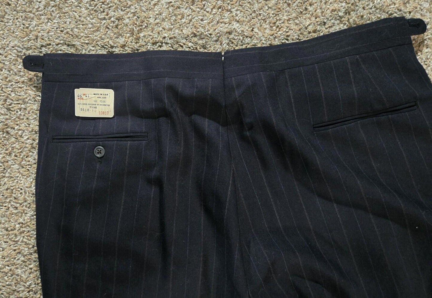 Vtg Daks London New York Untailored Raw Hems 46R Suit Set