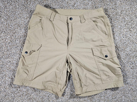 Duluth Trading Co Shorts Mens 34 Khaki Tan Cargo Utility