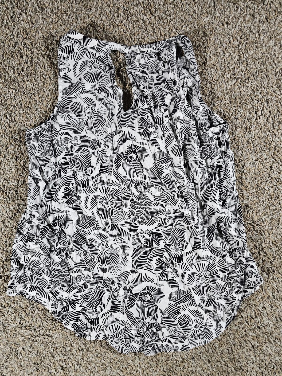 Old Navy Women's Blouse Tank Top Medium Black And White
