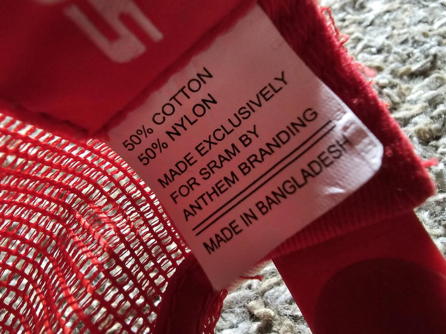 SRAM Trucker Hat Snapback Red White Mesh Cycling Adult