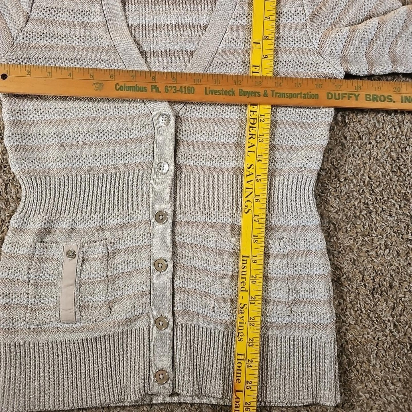 White House Black Market M Shimmery Glitter Cardigan