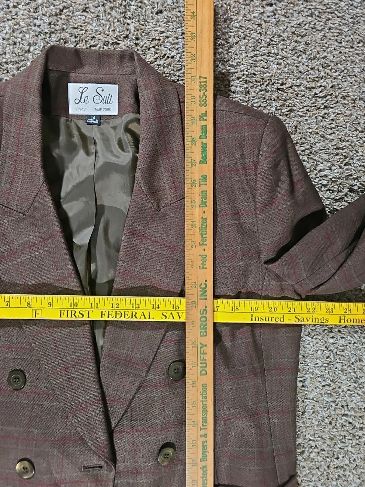 le suit nouveau classics dark olive chiant Sz 14 NWT 2pc Skirt Suit