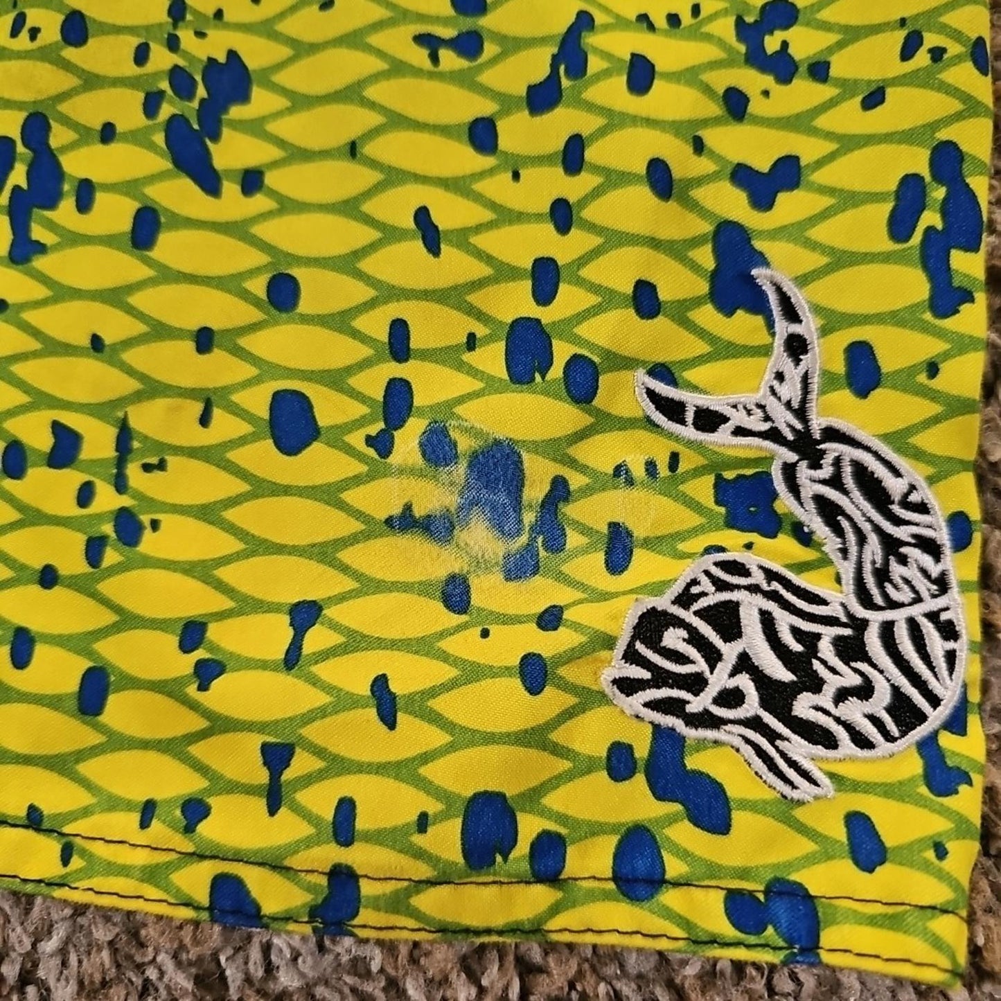 Pelagic Board Shorts Mens 32 Green Yellow Mahi Swim Trunks