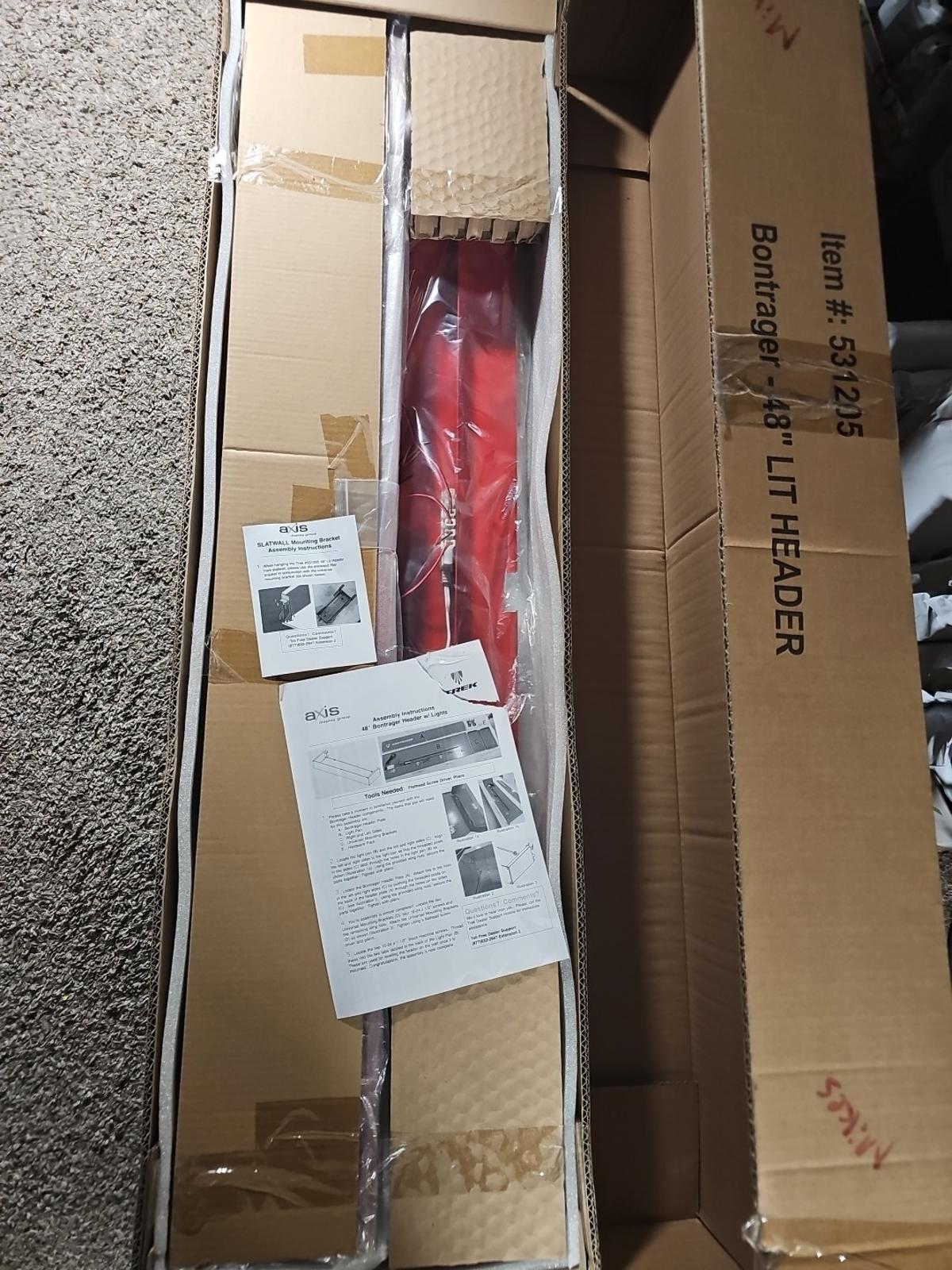 Bontrager TREK - 48" LIT HEADER For Retail Display Slatwall AXIS DISPLAY GROUP