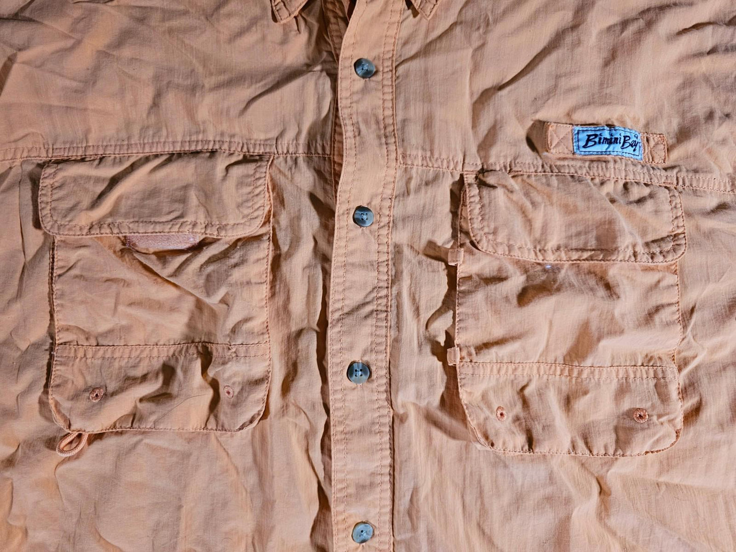 Bimini Bay Outfitters XL Orange Short Sleeve Fishing Shirt
