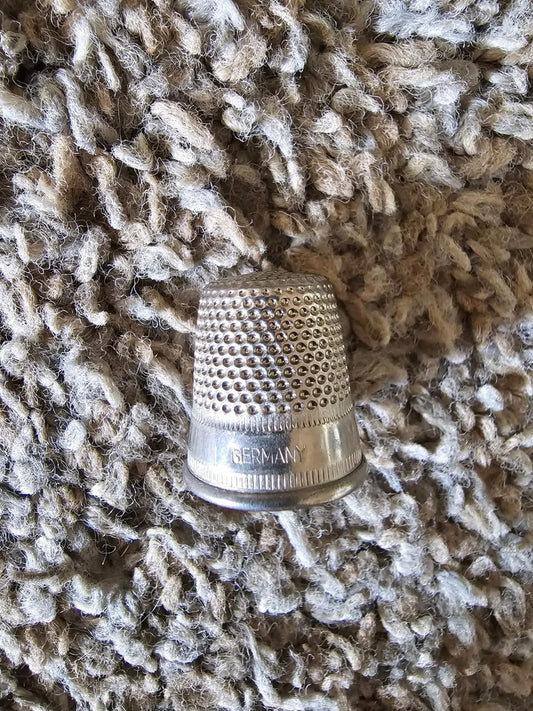 Vintage Dimpled Design Thimble Metal Marked