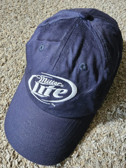 Miller Lite blue Adult Adjustable Baseball Strapback Hat Cap