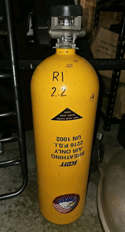 Scott Yellow Aluminum 2216 PSI Air Tank DECOMMISSIONED FIRE FIGHTING GEAR