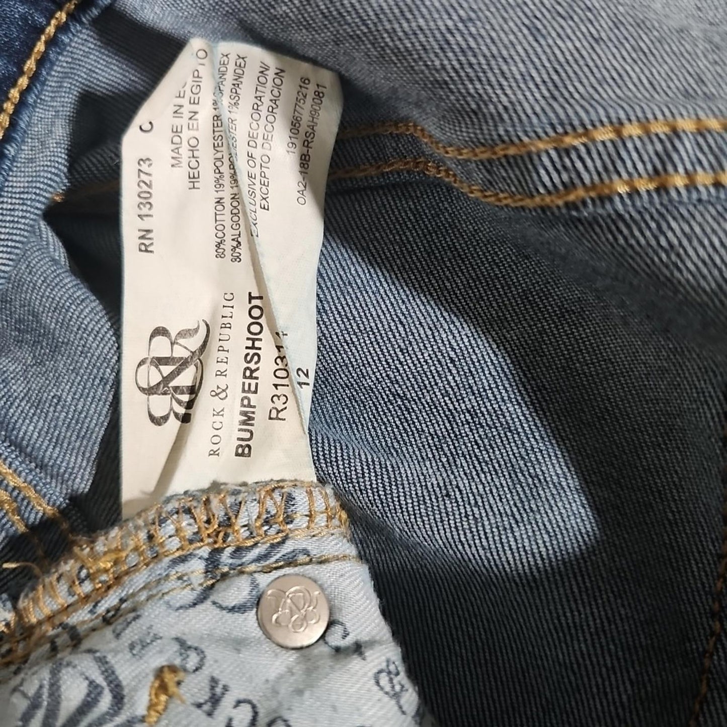 Rock & Republic Bumpershoot Sz 12 Jean Shorts