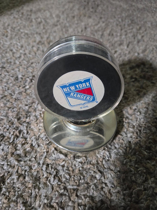 New York Rangers Vintage Logo NHL Hockey Puck Trench Mfg Display Case