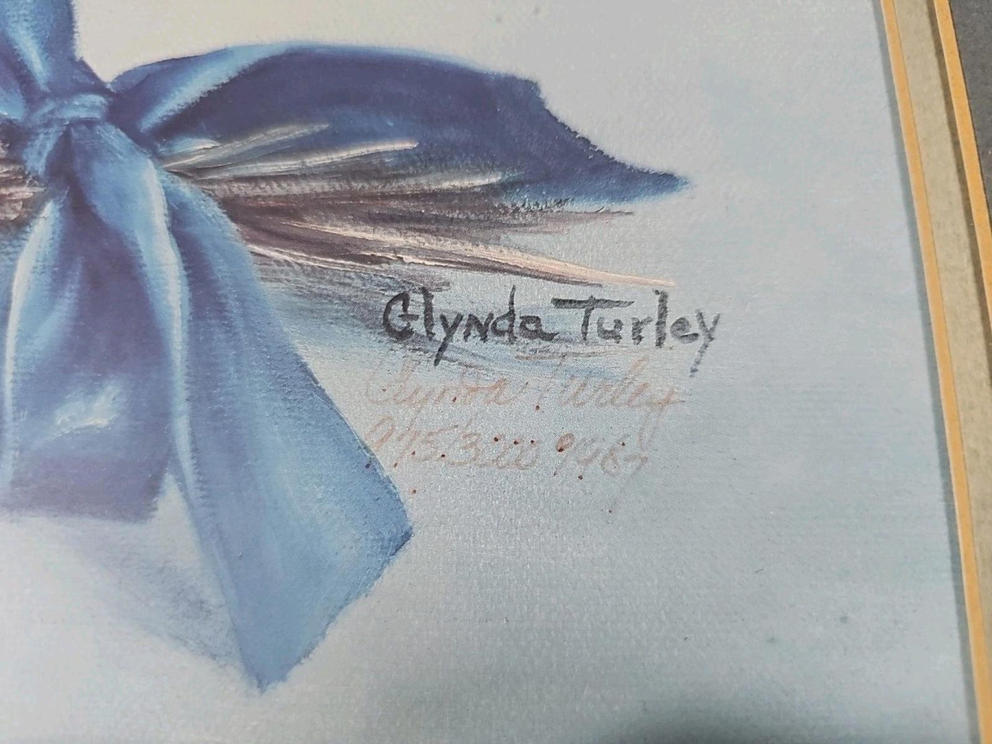 Framed Glynda Turley “Blue Bouquet” 975/3000 1987 Signed & Numbered Floral Print