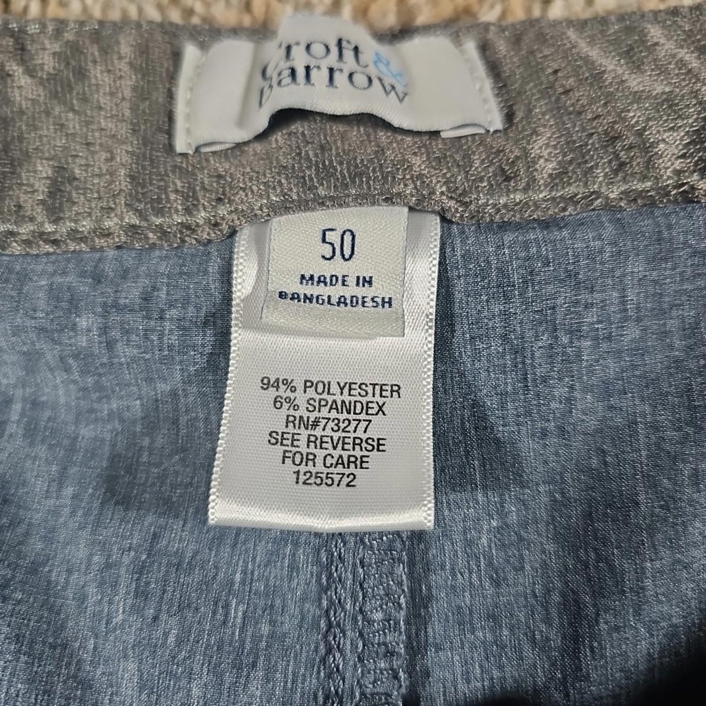 Croft & Barrow Relaxed Stretch Blue Belted Cargo Hiking Shorts Sz 50