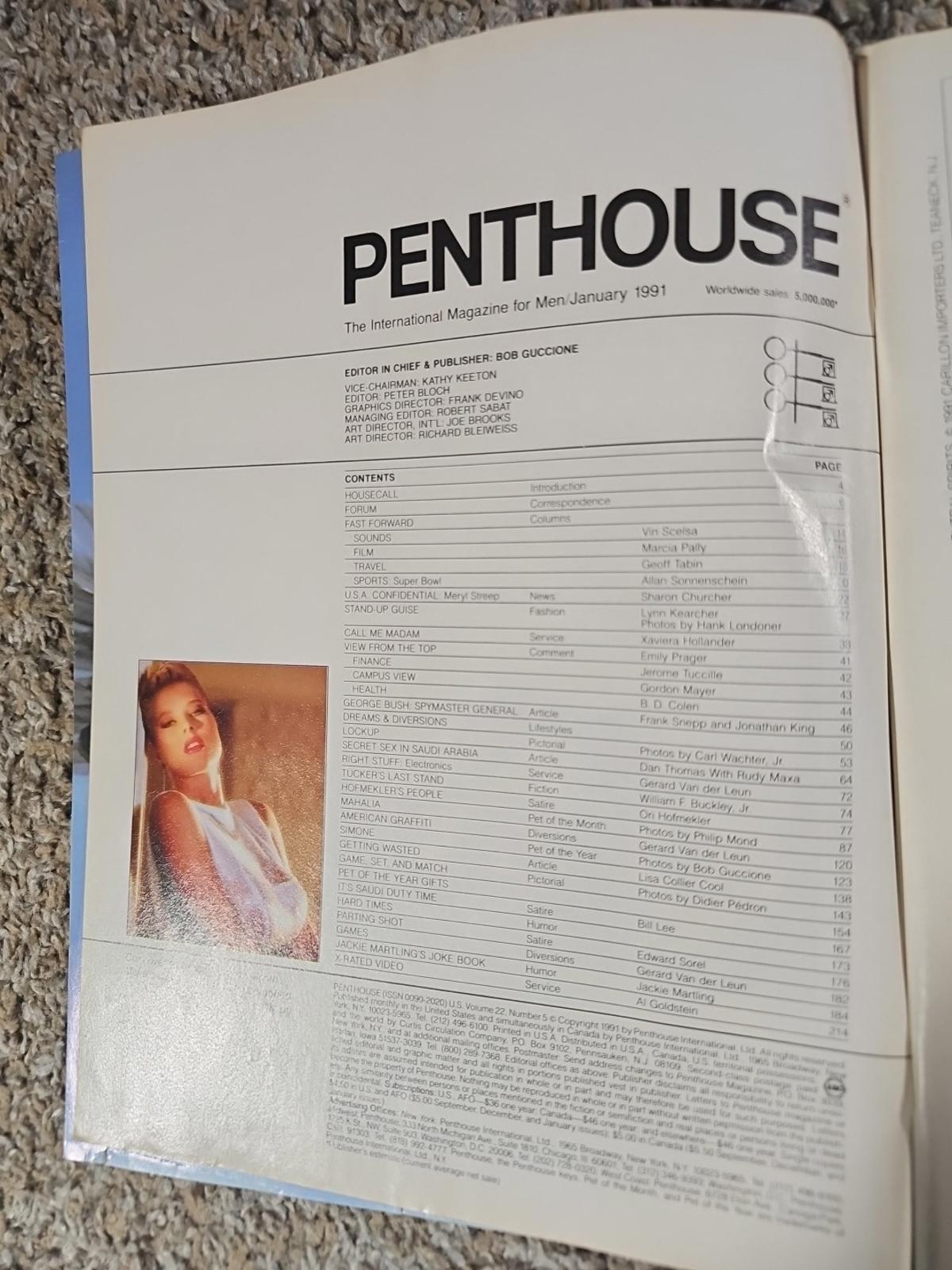 JANUARY 1991 PENTHOUSE MAGAZINE  VERY RARE JAN 91 Large Pull Out Poster Included