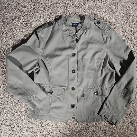 Sonoma L Green Button Up Army Style Jacket