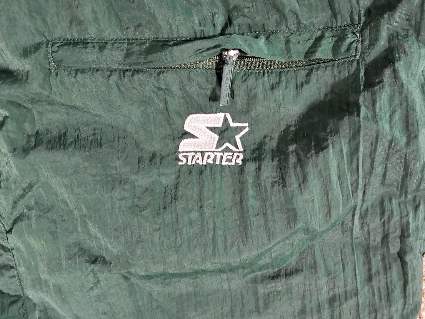 Starter Green Bay Packers Track Windbreaker Pants Ankle Zip