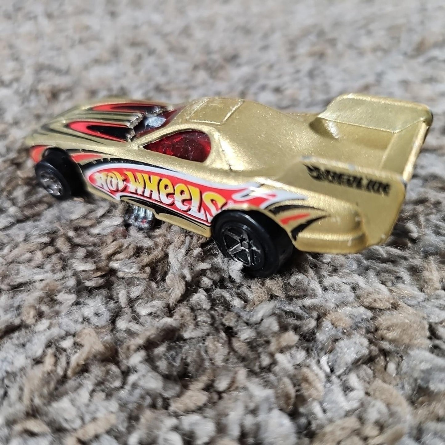Gold Hot wheels Drag Racing Car Mattel 1977 Flip Up Hood
