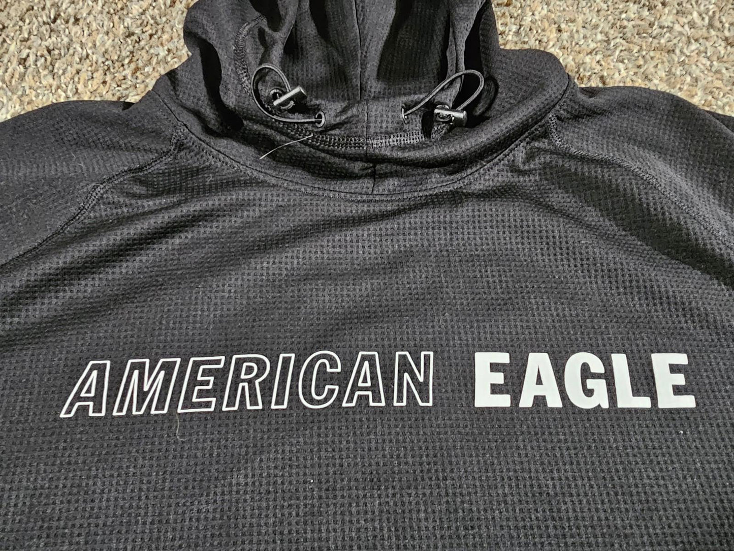 American Eagle FLEX Running Hoodie Large Black Long Sleeve