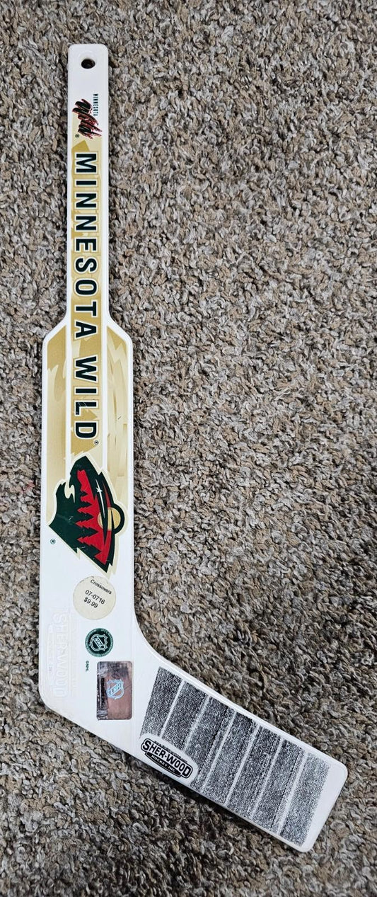 Vintage Sherwood NHL Minnesota Wild Mini Goalie Hockey Stick White Plastic