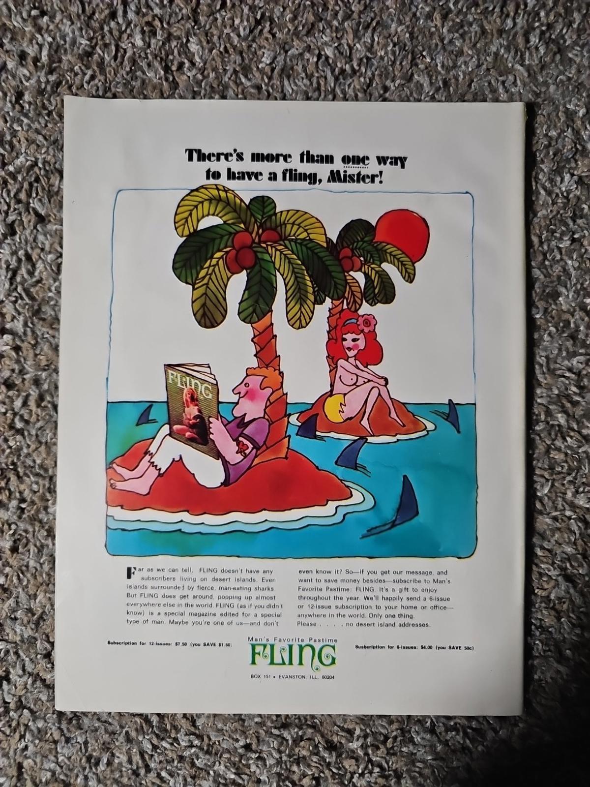 Fling November 1967 June Wilkinson 68pgs Vintage Female Pinup Magazine