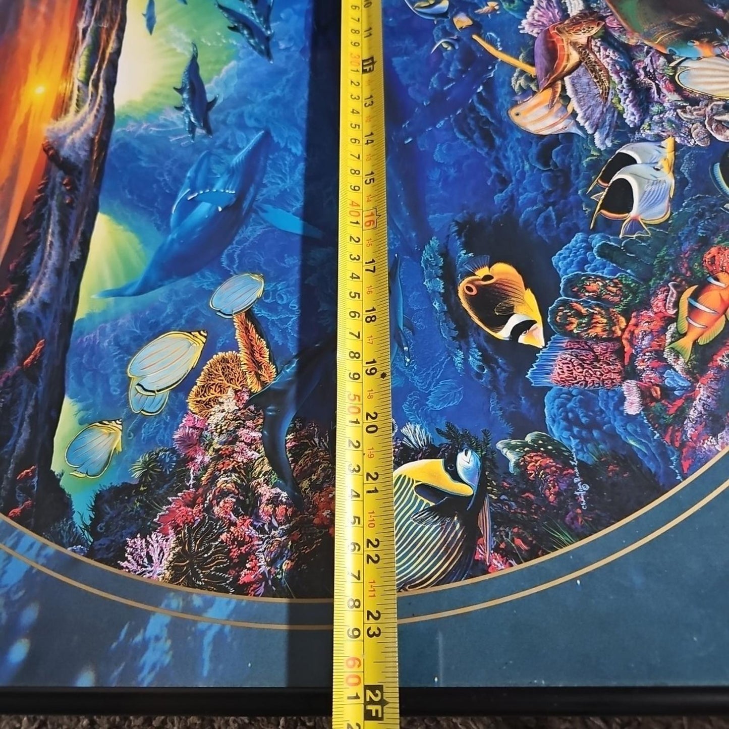 Rare CHRISTIAN LASSEN Maui Hawaii CIRCLE OF LIFE Framed ART POSTER Print 24¼x30¼