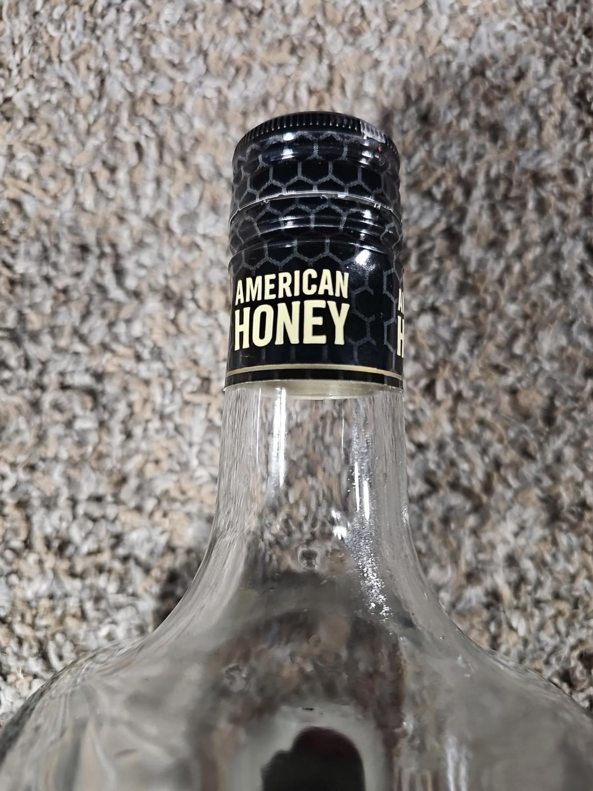 WILD TURKEY AMERICAN HONEY Empty Bottle 1.75 L Bourbon Whiskey Embossed Glass
