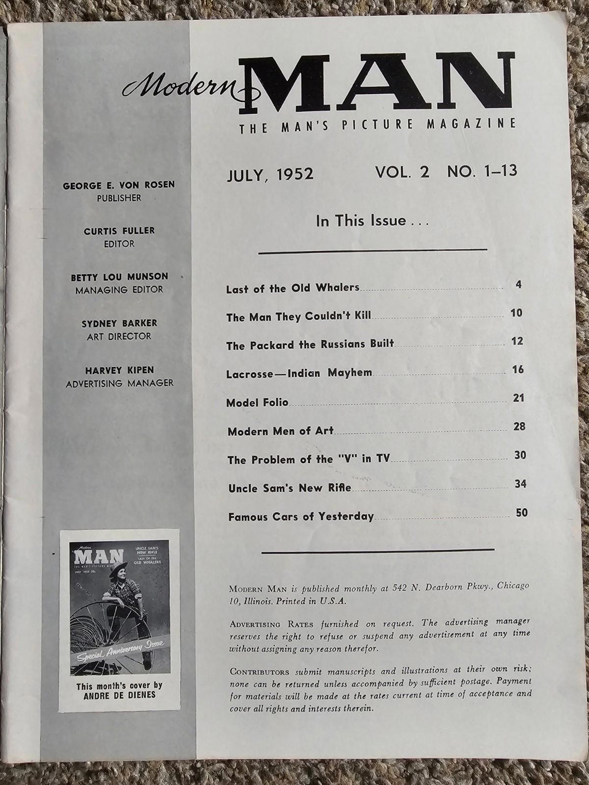 Modern Man July 1952 Magazine Special Anniversary Issue