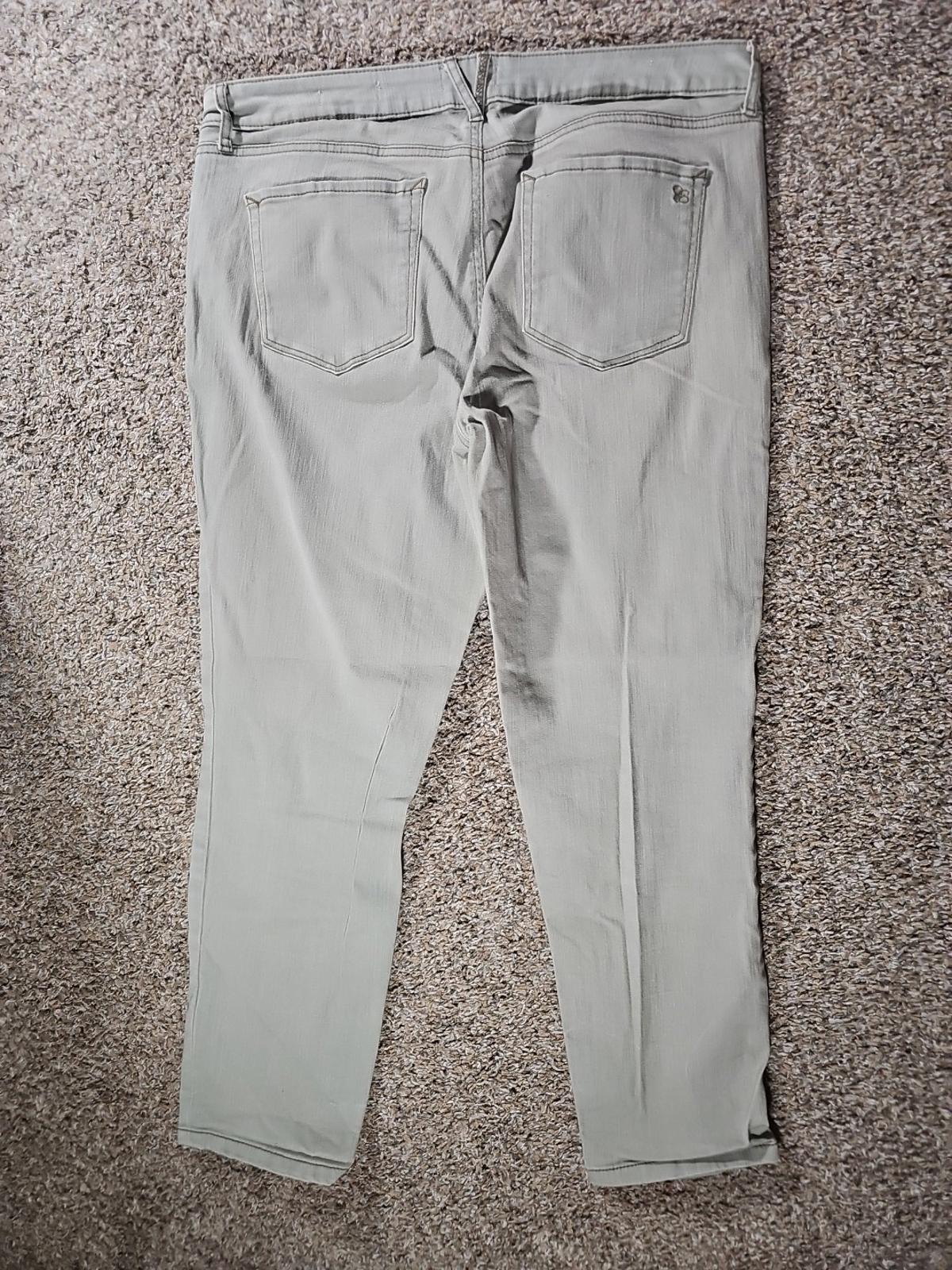 Jessica Simpson Rolled Crop Skinny Green Jeans 14/32