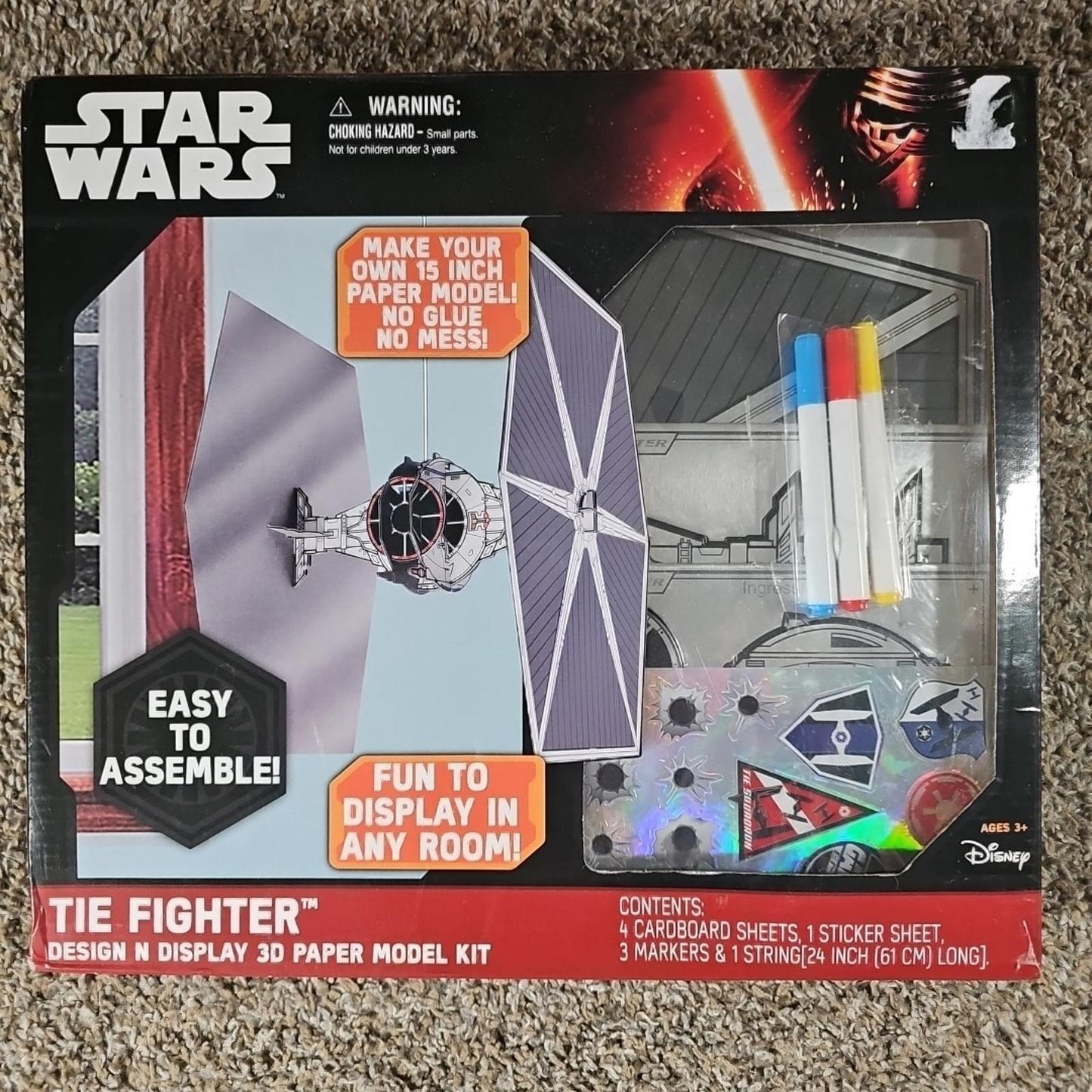 Star Wars TIE Fighter Design N Display 3D Paper Model Kit Sealed New in Box 3+