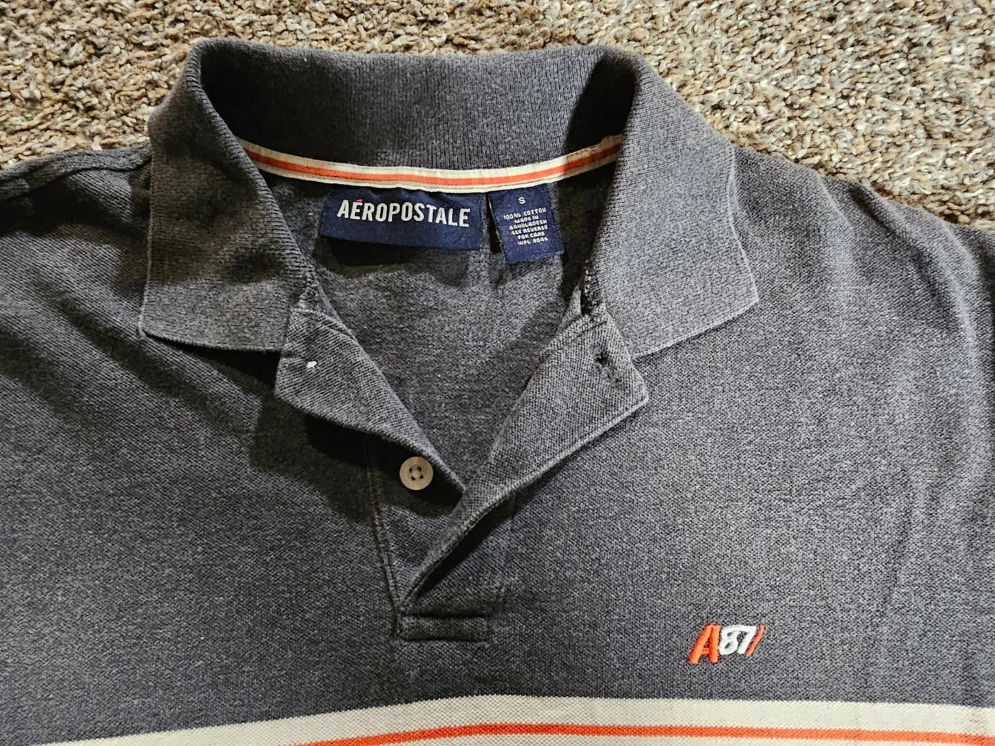 aeropostale mens s polo shirt gray