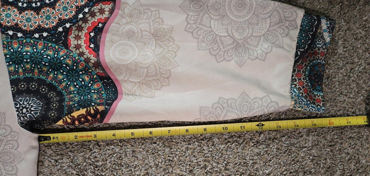 Paisley Print Beige 3/4 Sleeve Regsitered Nurse Hoodie 4XL