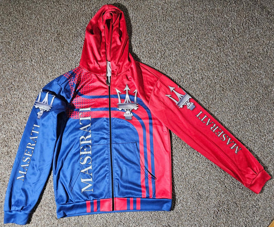 Maserati Fullzip hoodie Red Blue logo NO SIZE