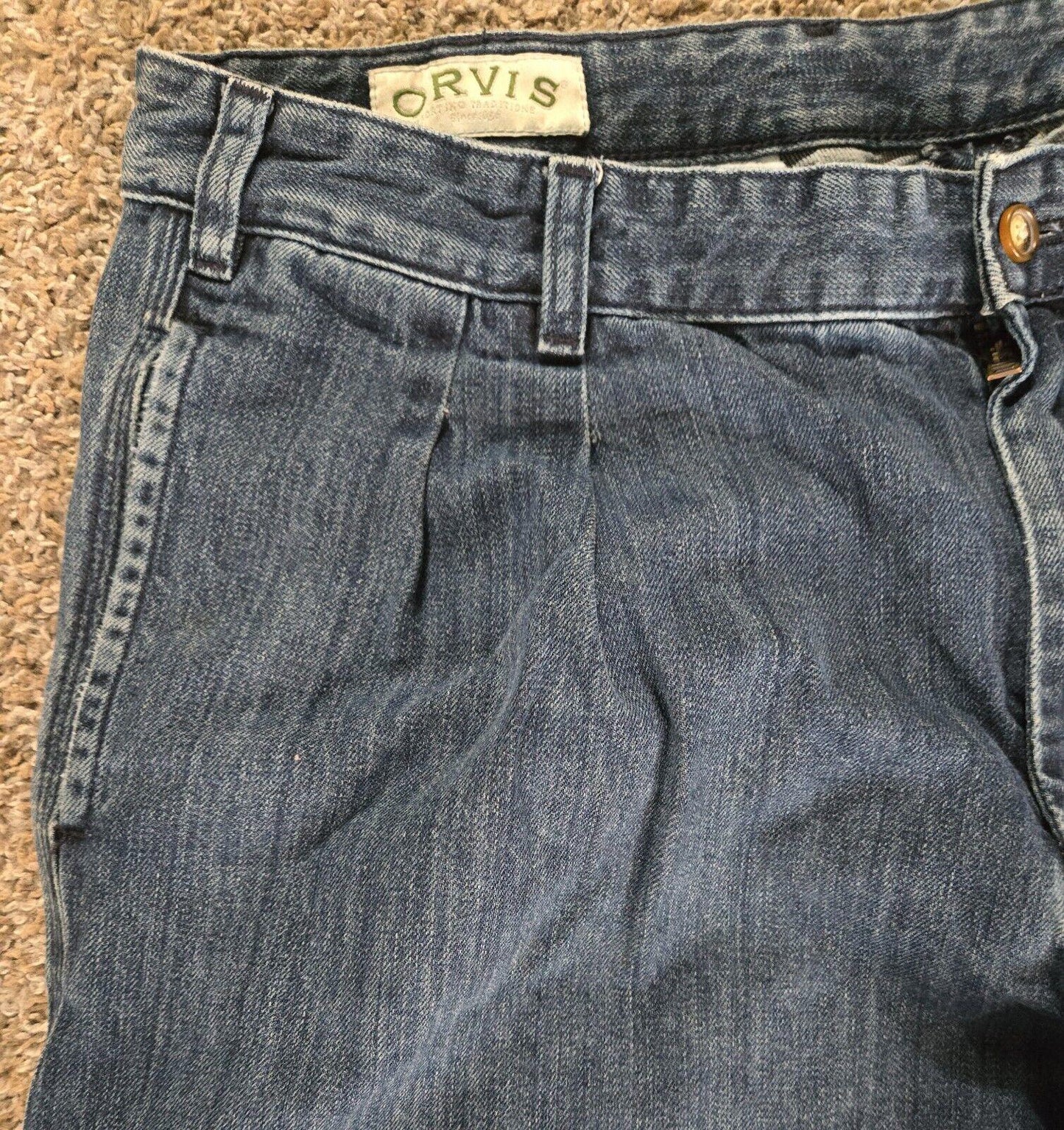 Orvis Sporting Traditions Pleated Cotton Denim Pant Size 38