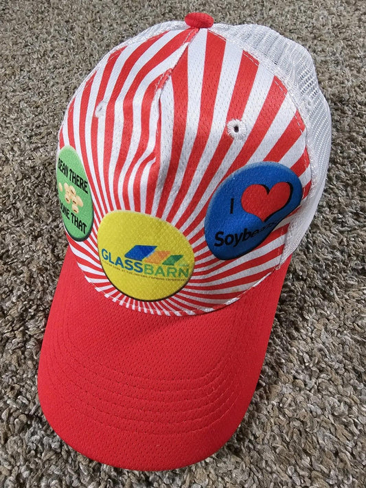 GLASSBARN hat red / white adjustable cap Soybeans