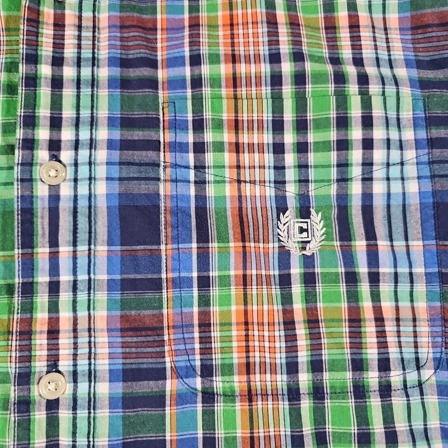 Chaps LT Easy Care Bright Plaid Button Up