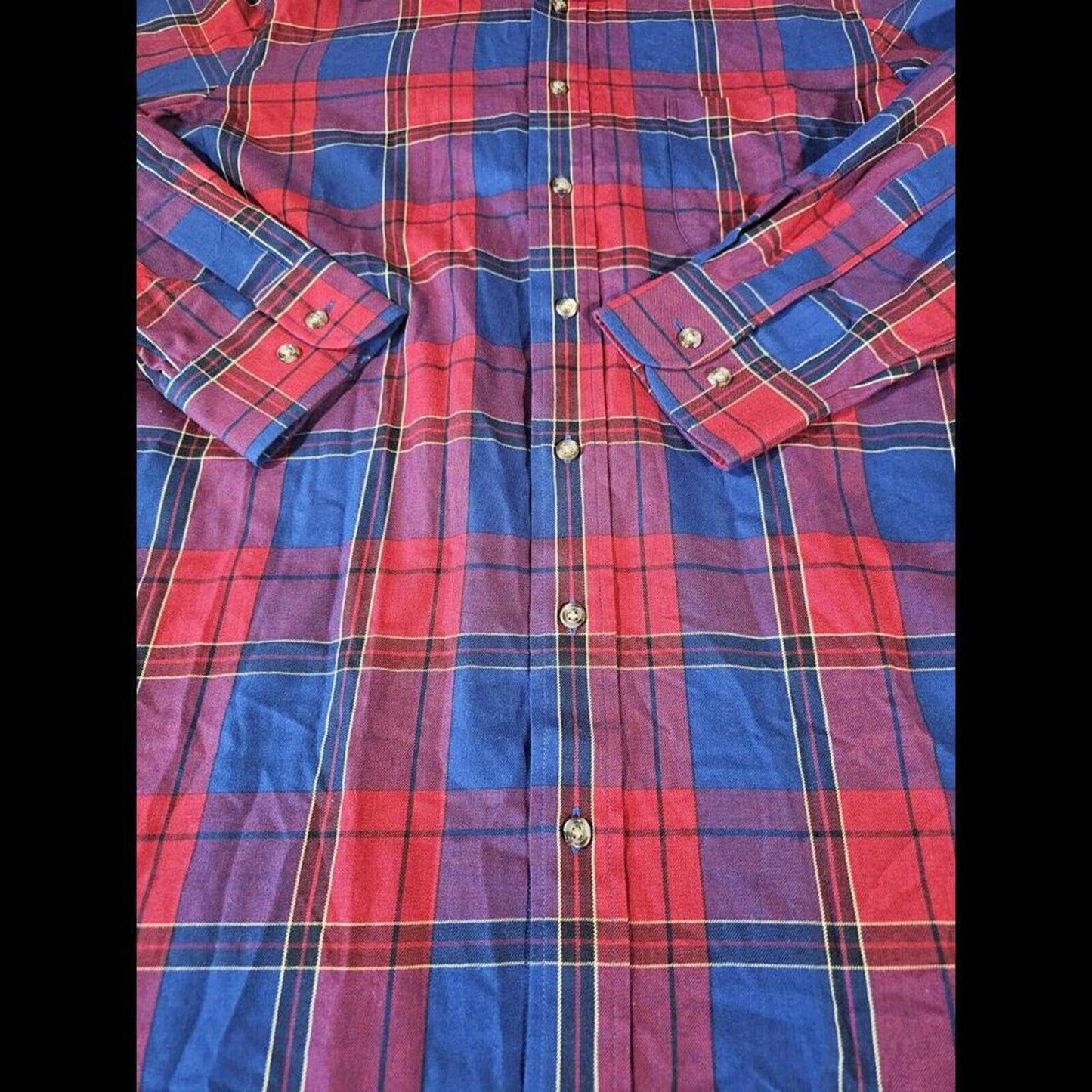 Viyella Button Up Shirt M Multicolor Plaid Wool Blend