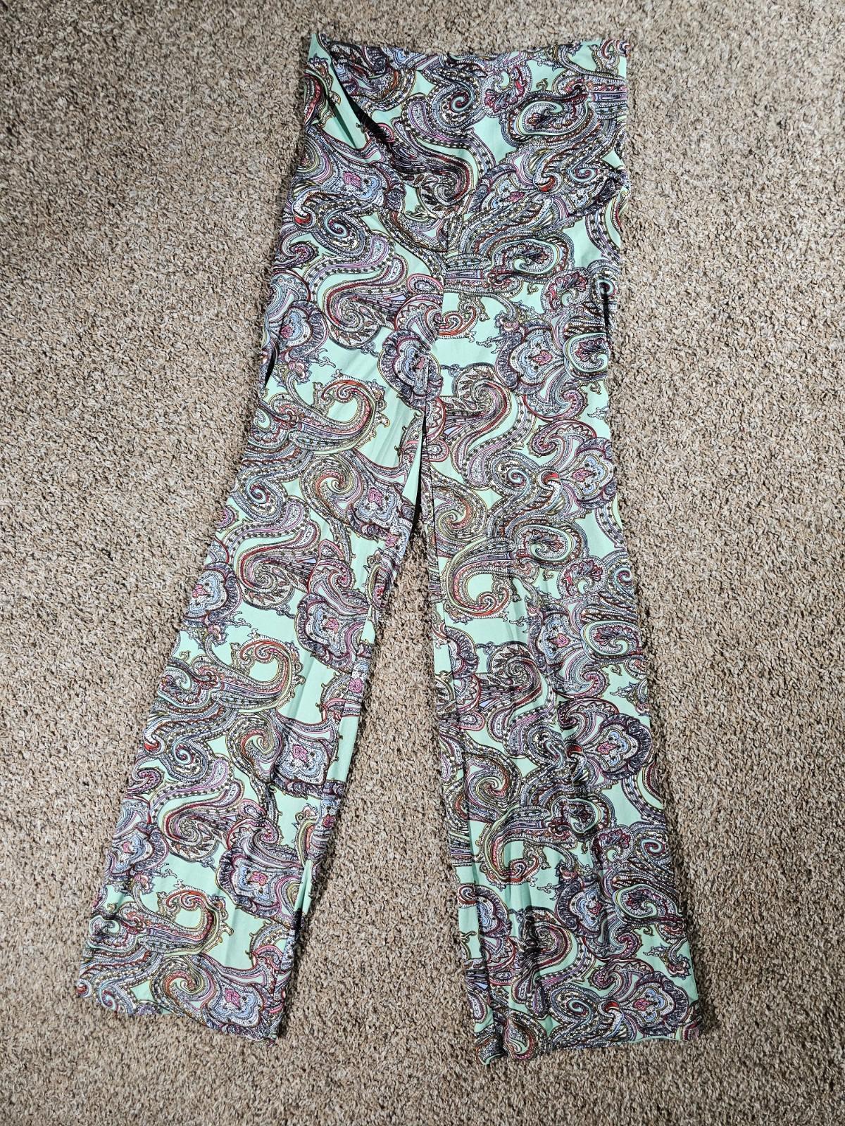 white mark paisley palazzo pants M