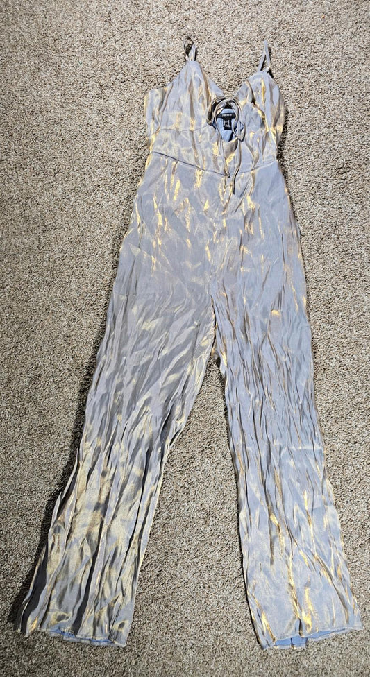 Forever 21 Long Jumpsuit Dusty Blue Medium NWT