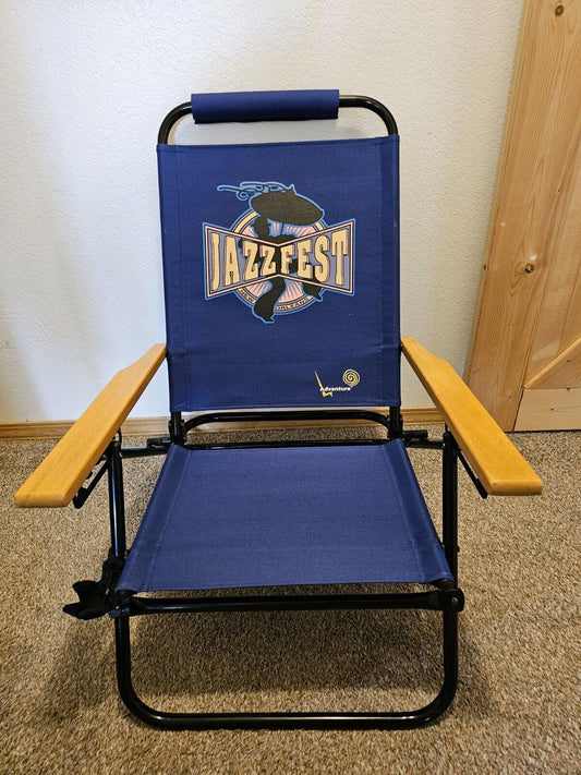 Vintage 90s New Orleans Jazz Fest Folding Concert Chair And Carrying Backpack