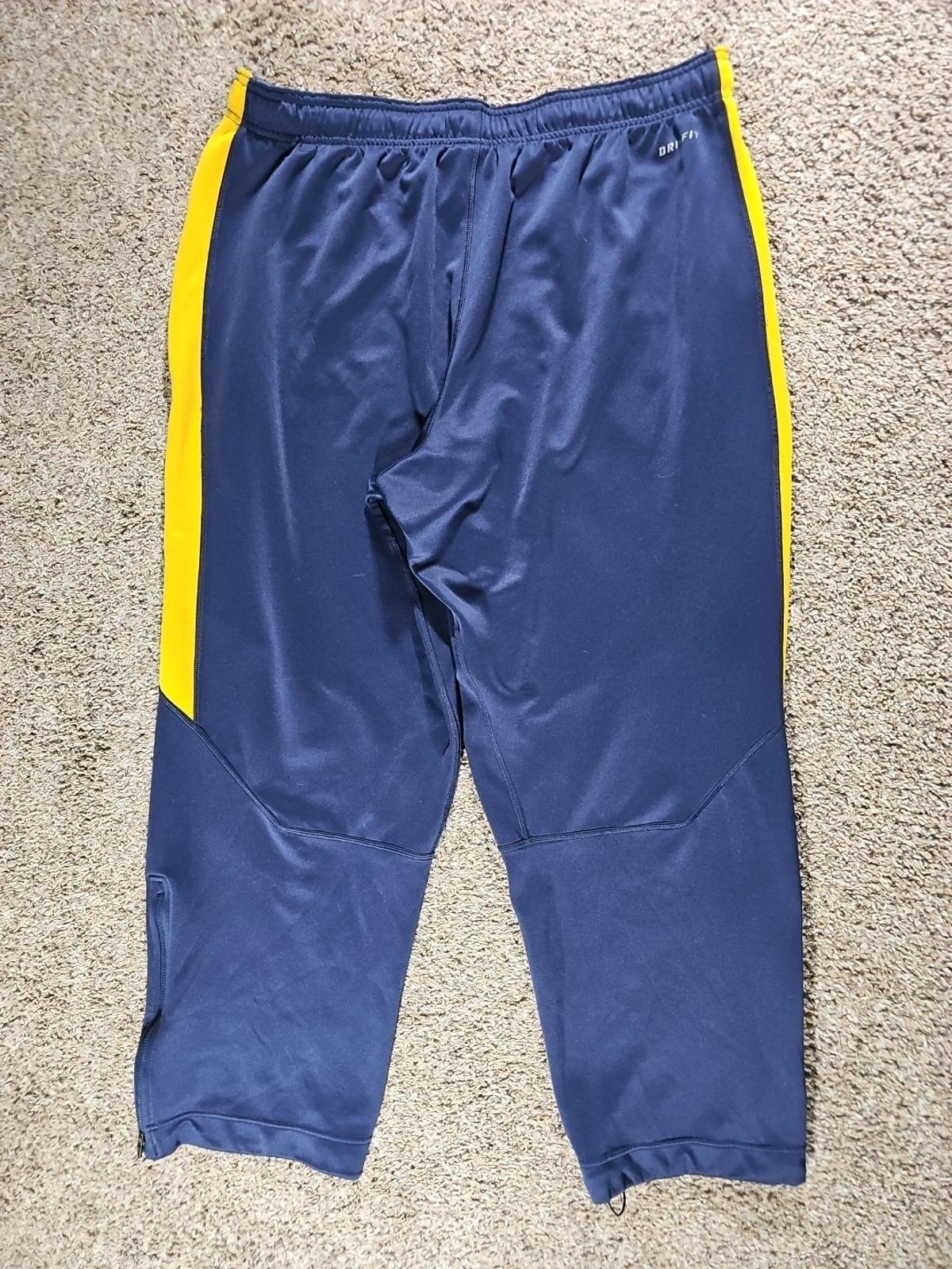 Nike Dri-Fit XL Blue Gold Athletic Pants