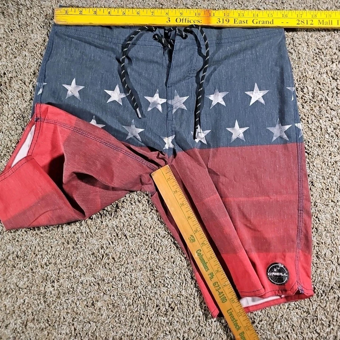 O'Neill American Flag Sz 30 Swim Trunks Board Shorts
