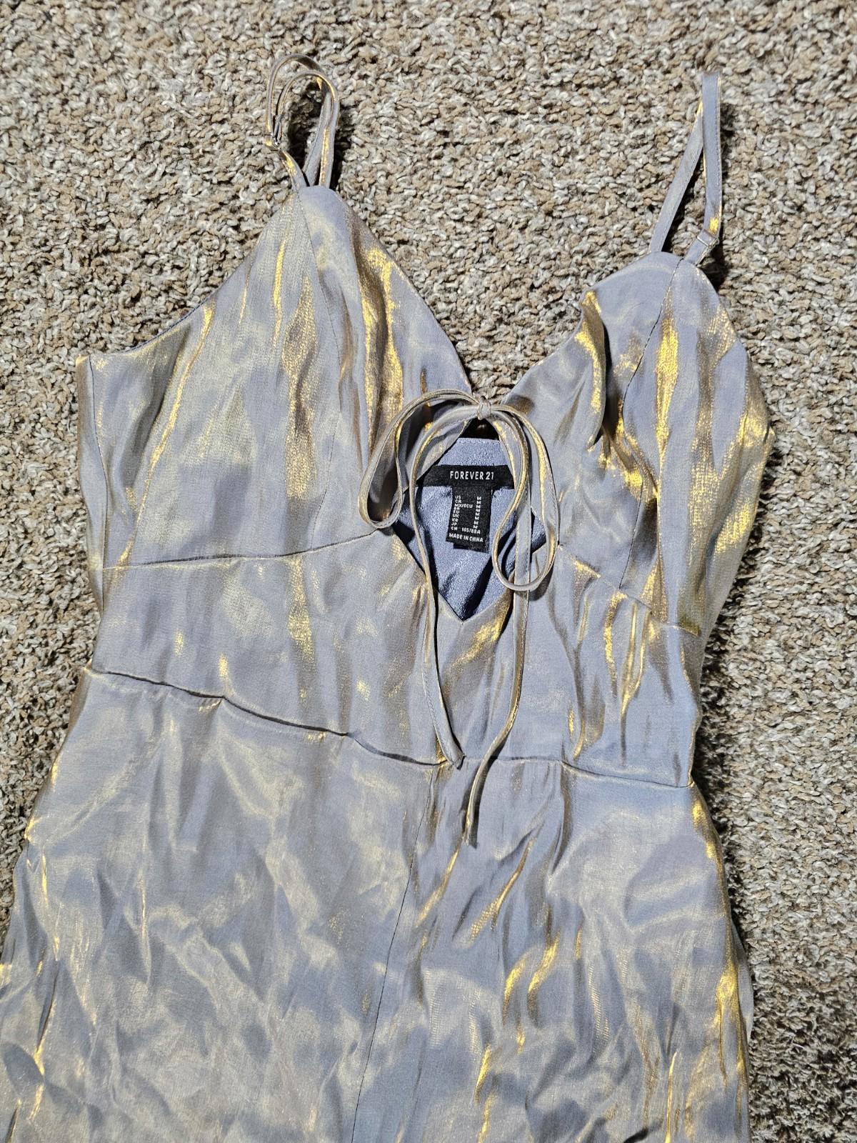 Forever 21 Long Jumpsuit Dusty Blue Medium NWT